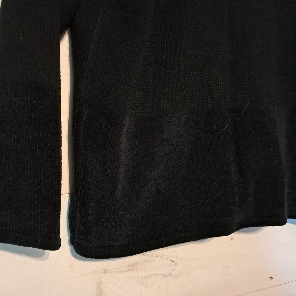 Vintage Jenny Women's Size Large Black Floral Embroidered Button Front Cardigan - Picture 5 of 8